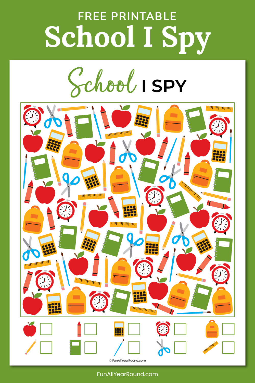 Printable school I spy