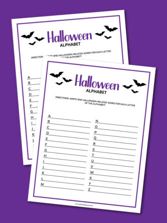 printable Halloween alphabet game