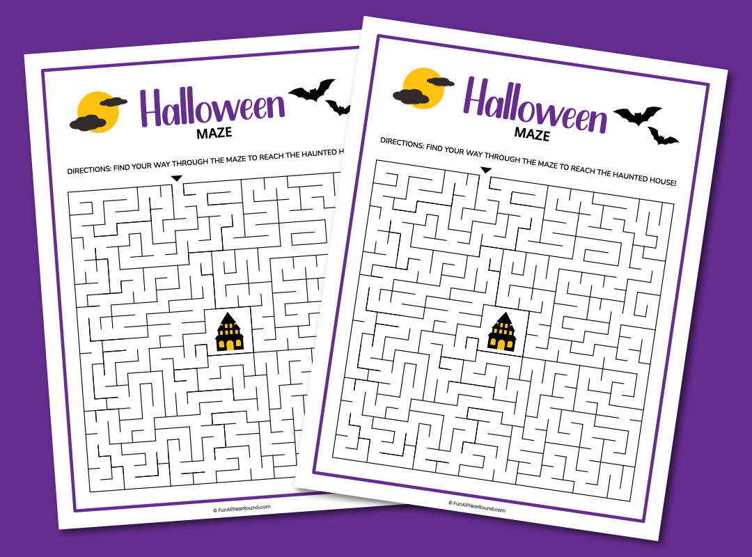 printable Halloween maze