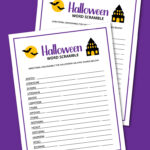 printable Halloween word scramble