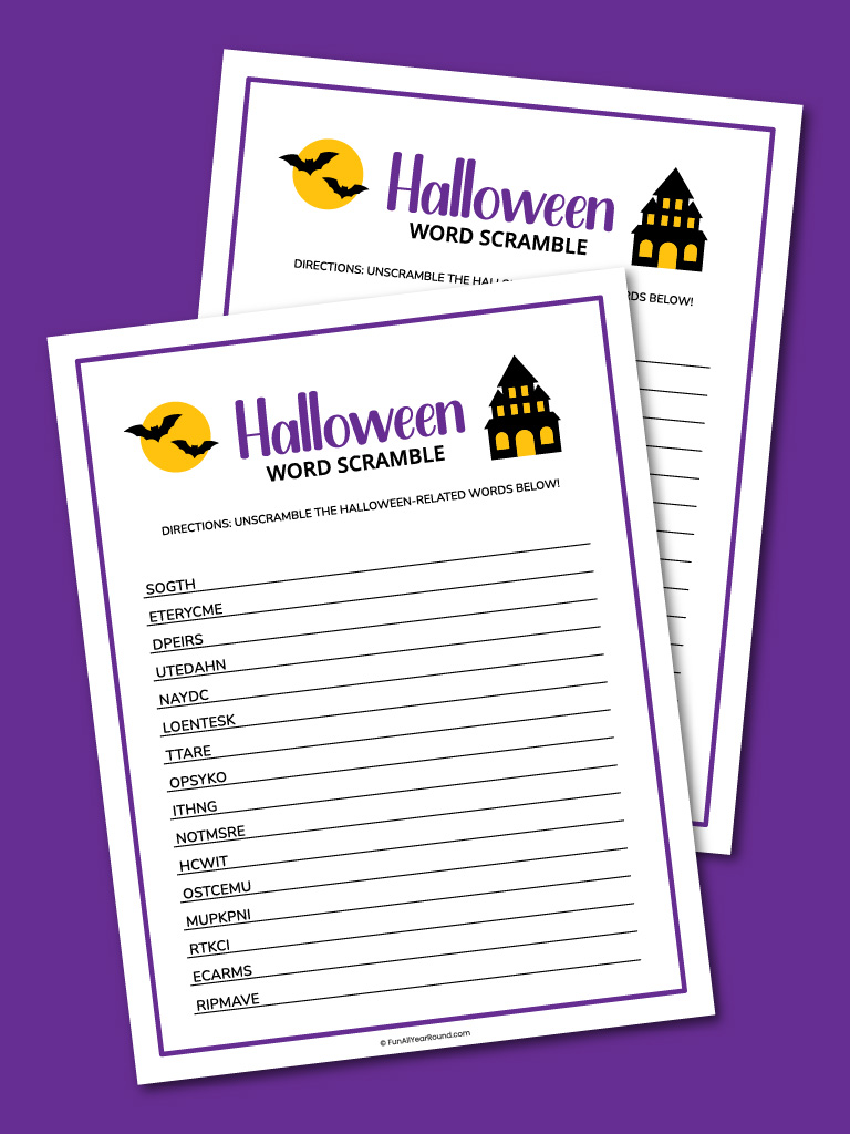 Halloween word scramble - Fun All Year Round
