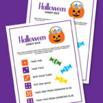 printable Halloween candy dice game