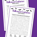 printable Halloween costumes word search