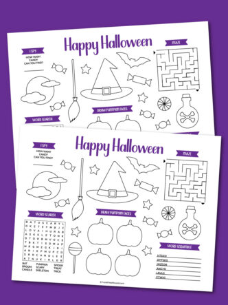 printable Halloween placemat