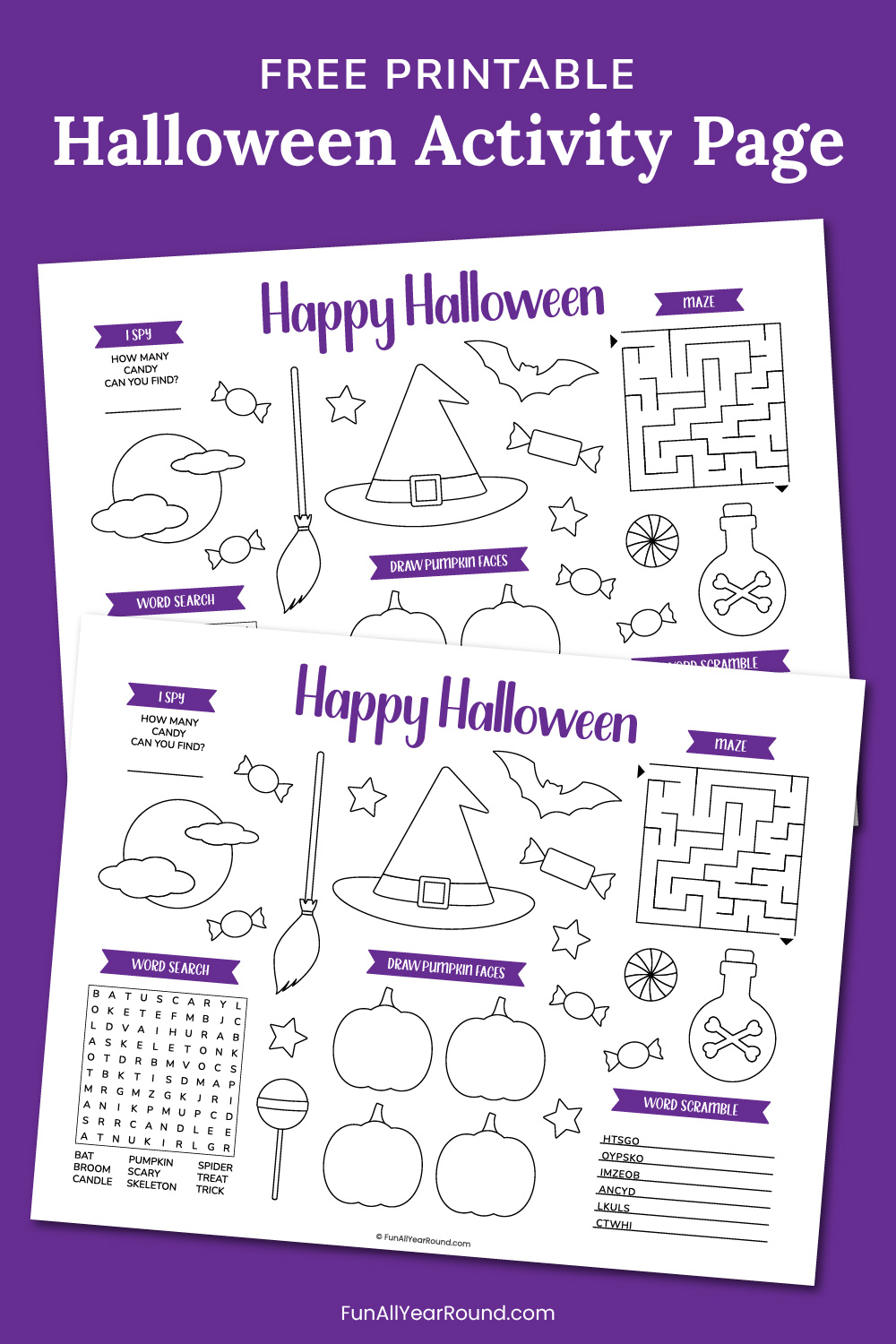 printable Halloween placemat