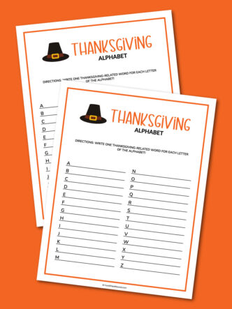 printable Thanksgiving alphabet game