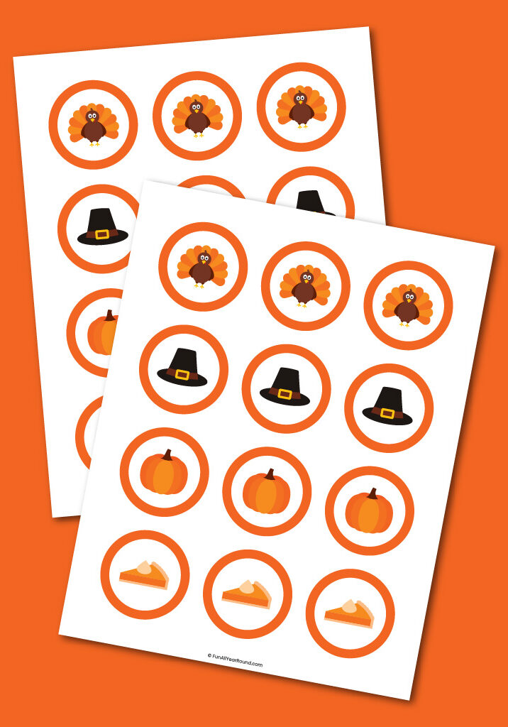 printable Thanksgiving cupcake toppers