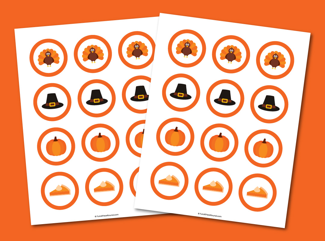 printable Thanksgiving cupcake toppers