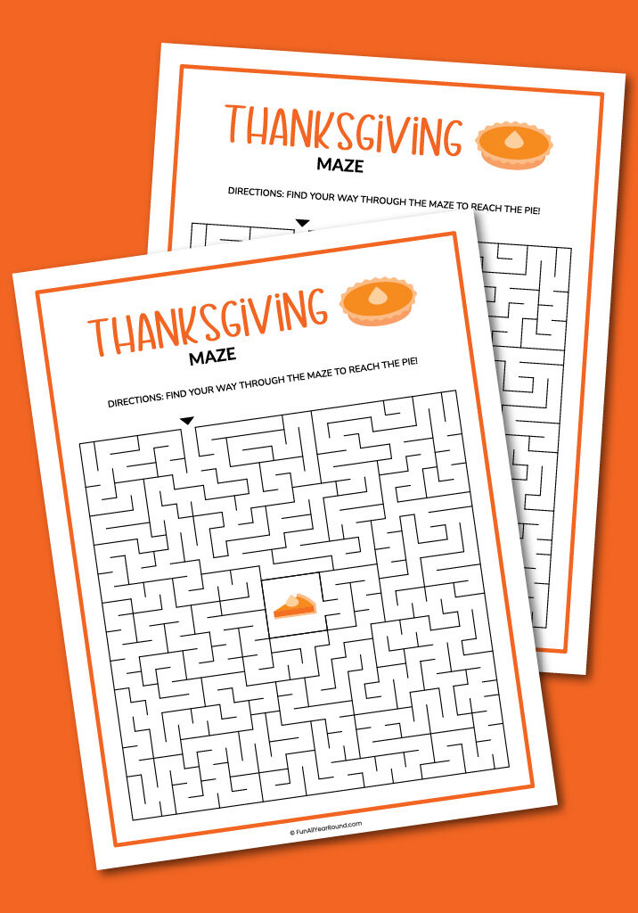 printable Thanksgiving maze