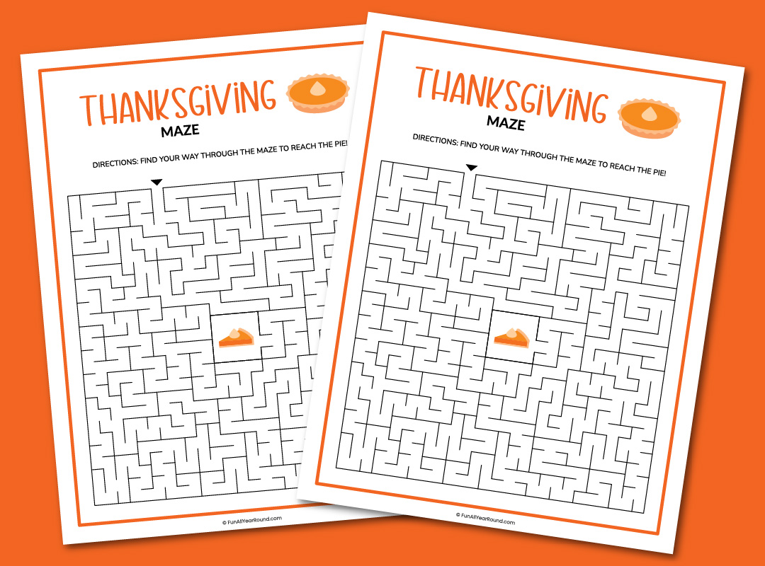 printable Thanksgiving maze