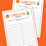 printable Thanksgiving word list