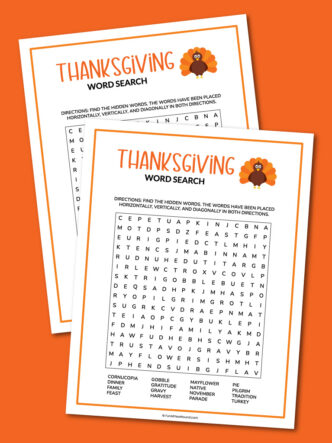 printable Thanksgiving word search