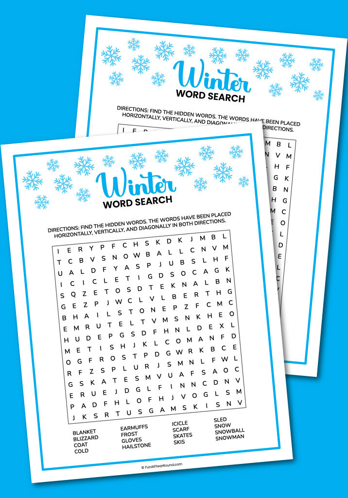 printable winter word search