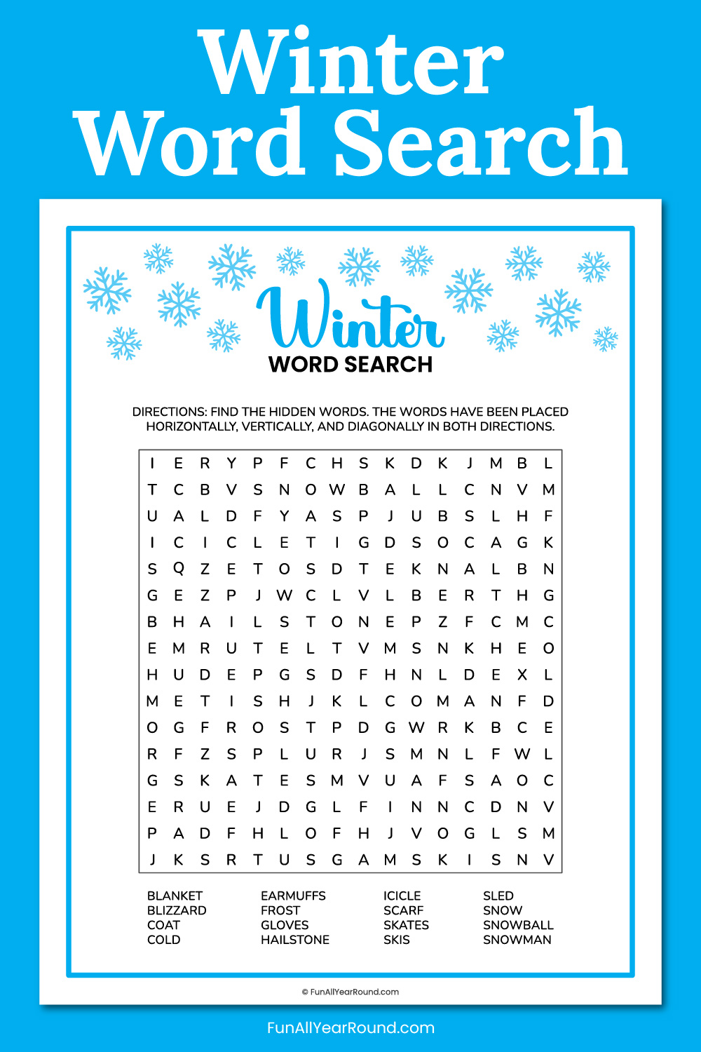 printable winter word search