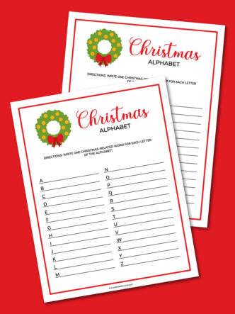 printable Christmas alphabet game