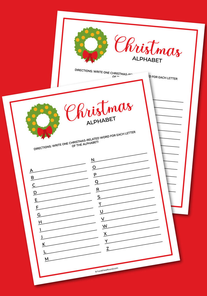 printable Christmas alphabet game