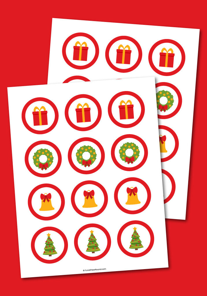 printable Christmas cupcake toppers