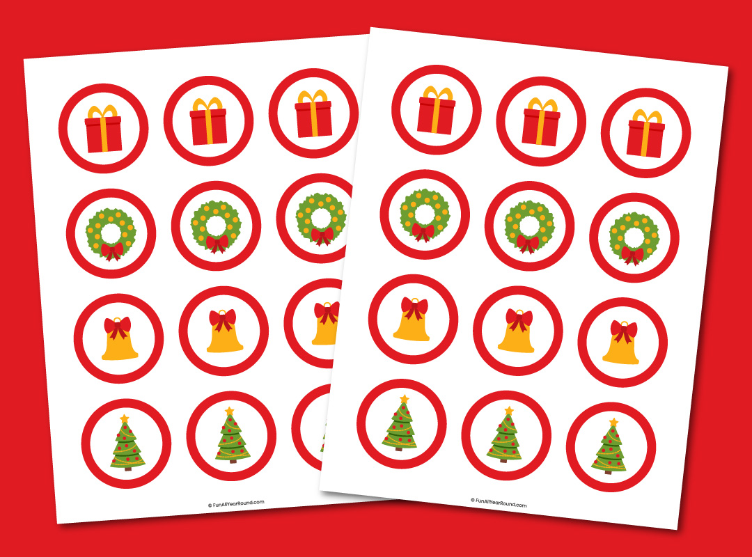 printable Christmas cupcake toppers