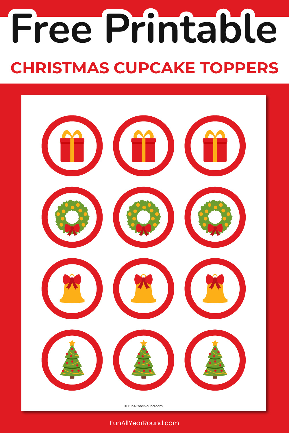 printable Christmas cupcake toppers