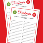 printable Christmas word list