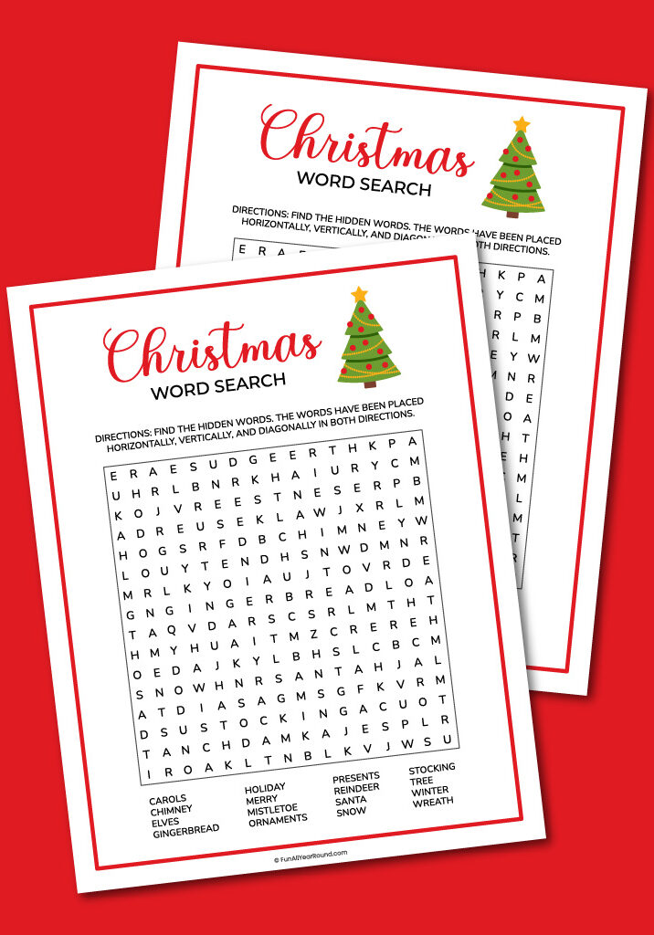 printable Christmas word search