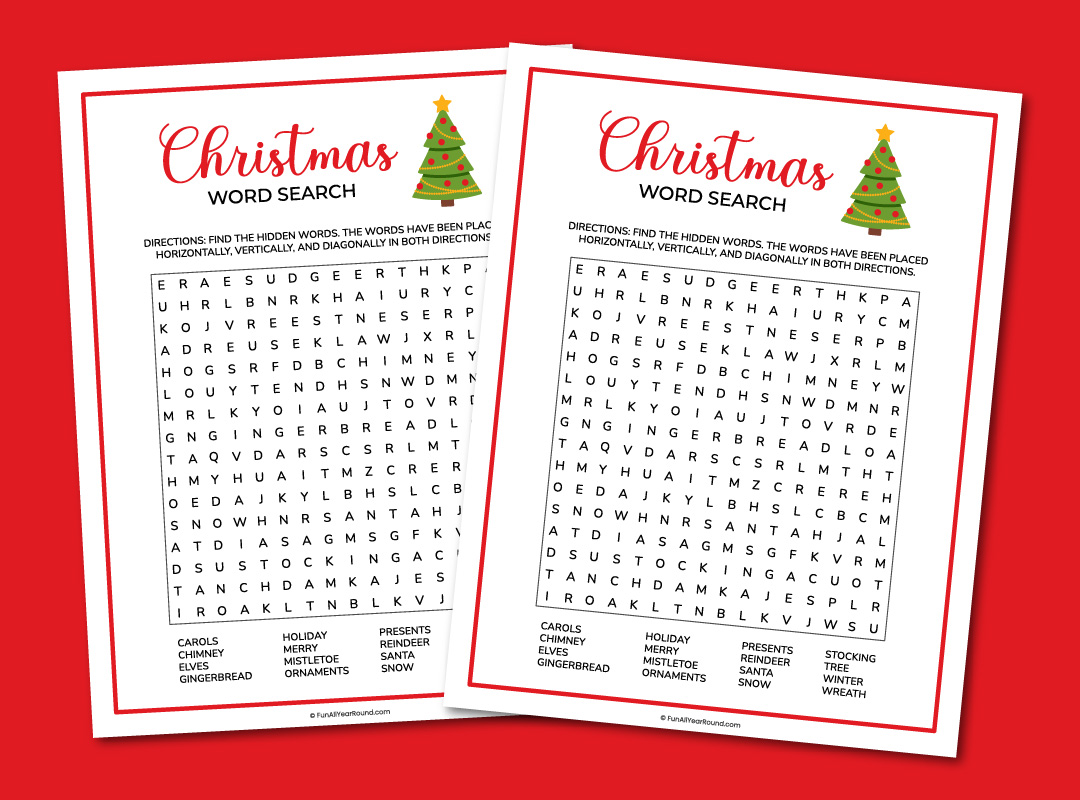 printable Christmas word search