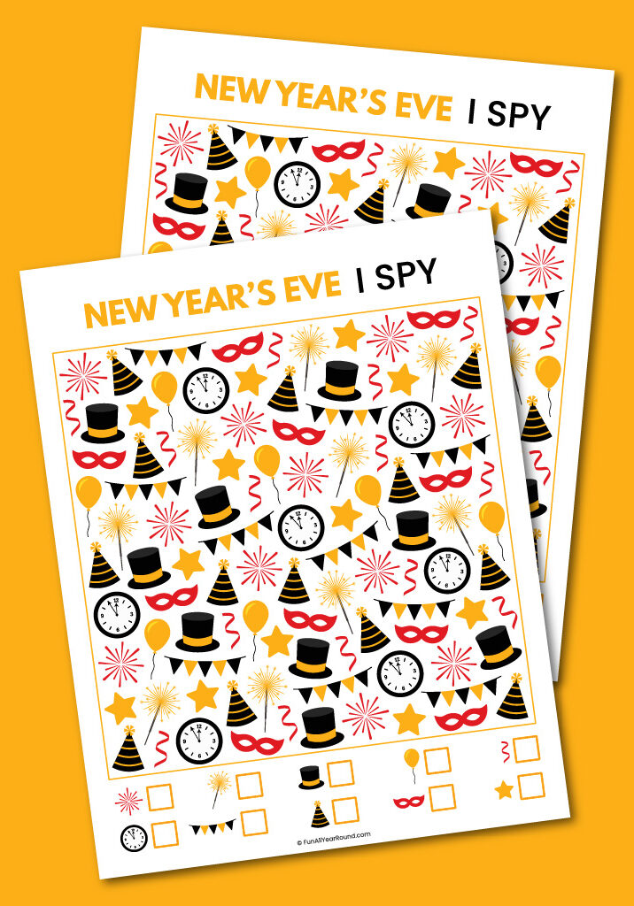 printable New Year's Eve I spy