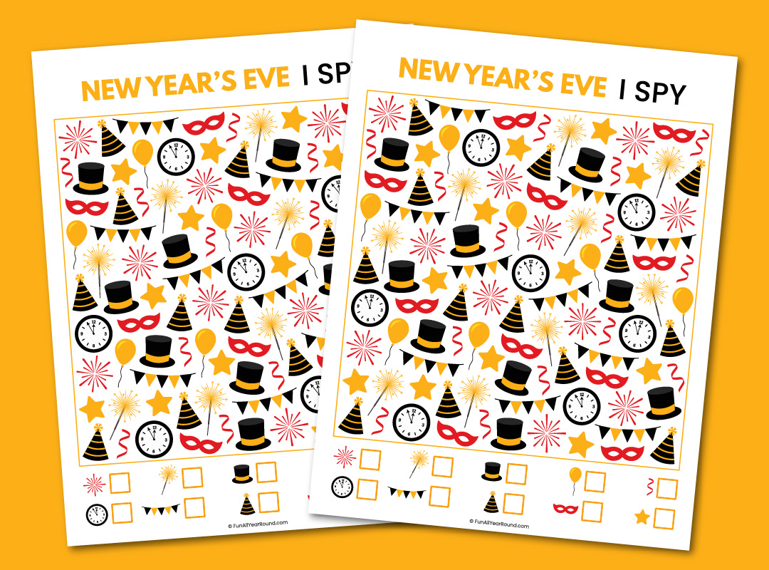 printable New Year's Eve I spy