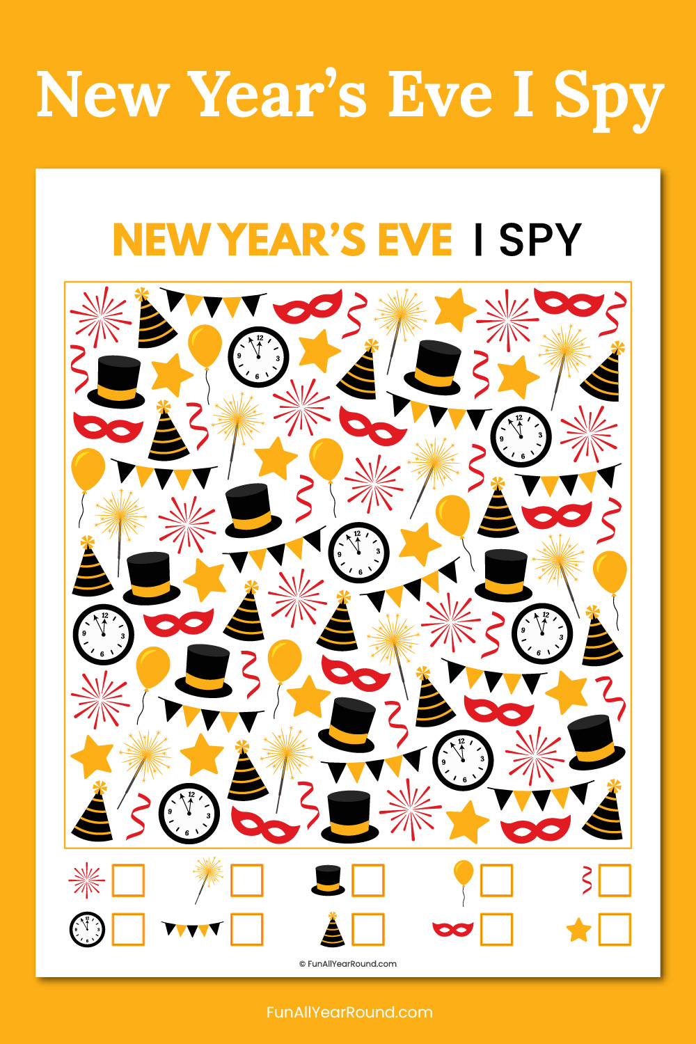 printable New Year's Eve I spy