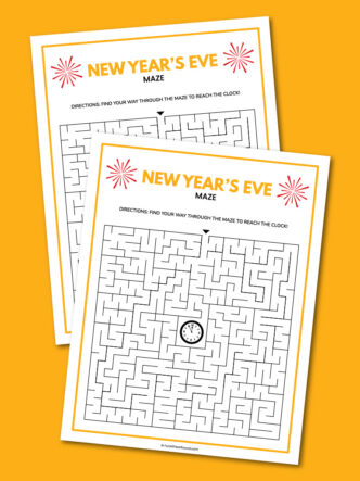 printable New Year's Eve maze