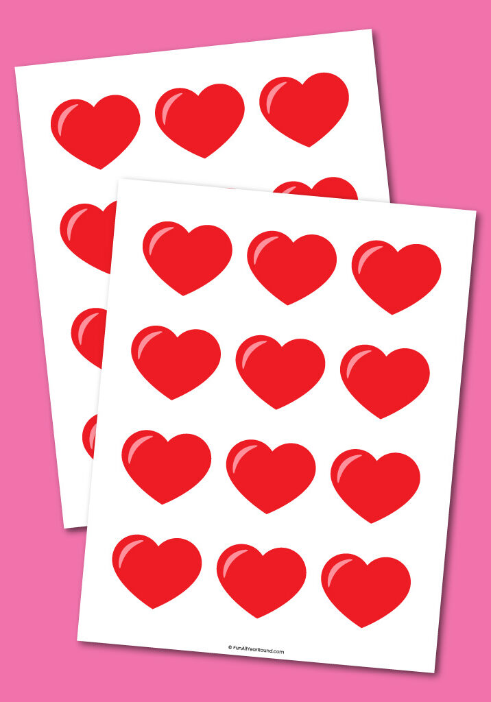 printable heart cupcake toppers