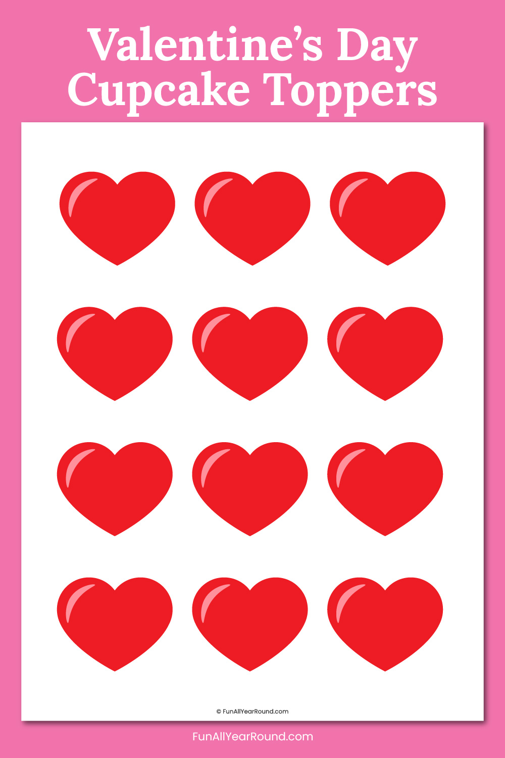 printable heart cupcake toppers