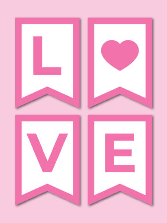 printable Love banner