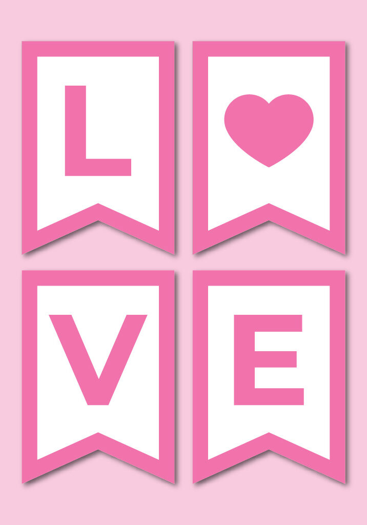 printable Love banner