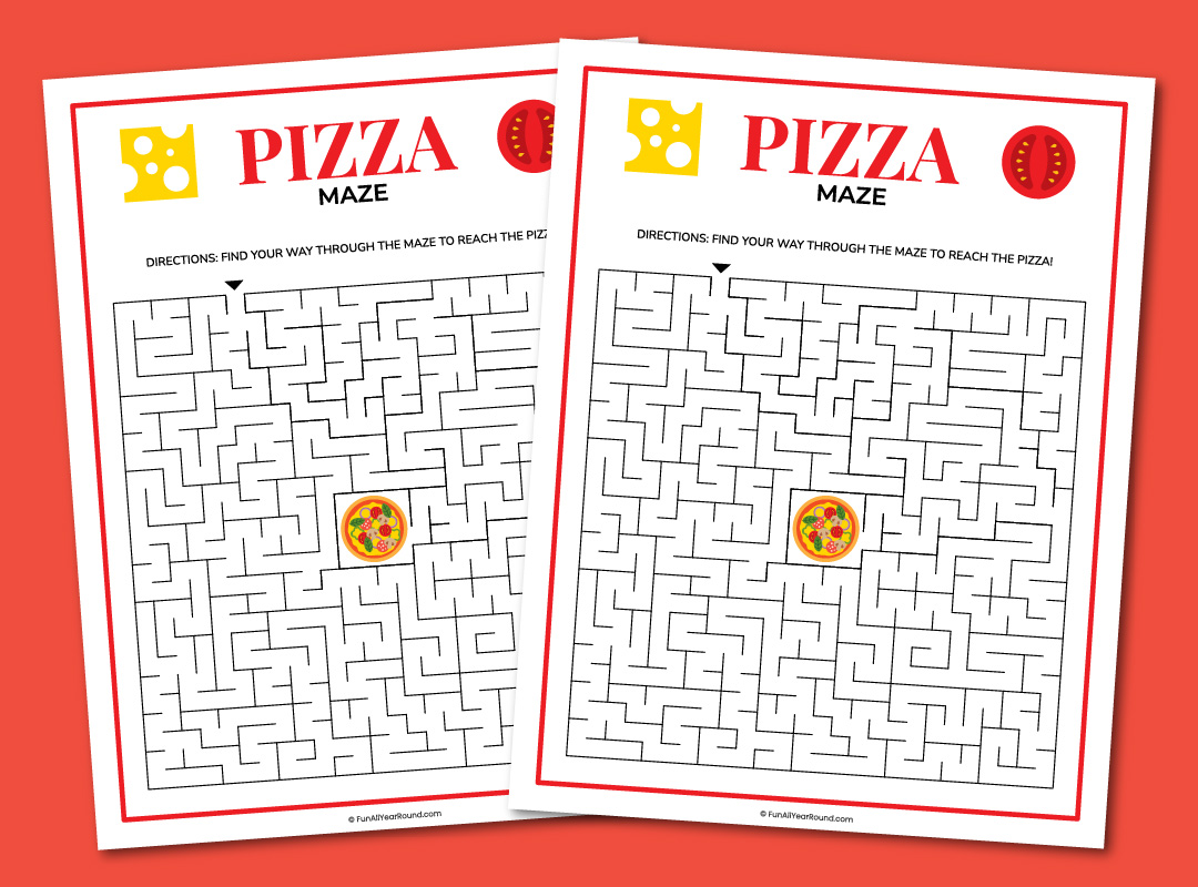 printable pizza maze