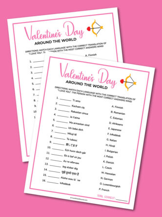 printable Valentine's Day around the world