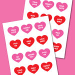 printable Valentine's Day heart cupcake toppers