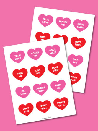 printable Valentine's Day heart cupcake toppers