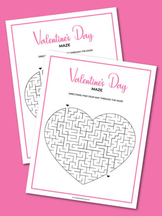 printable Valentine's Day heart maze