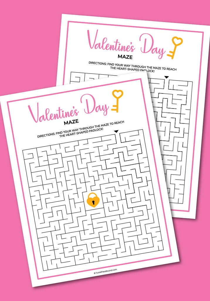 printable Valentine's Day maze