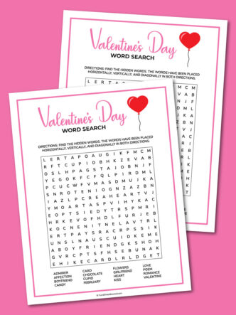 printable Valentine's Day word search puzzle