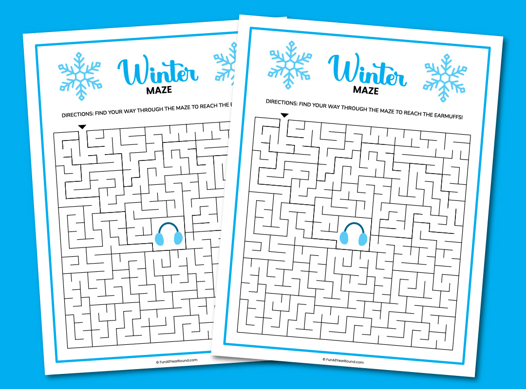 printable winter maze