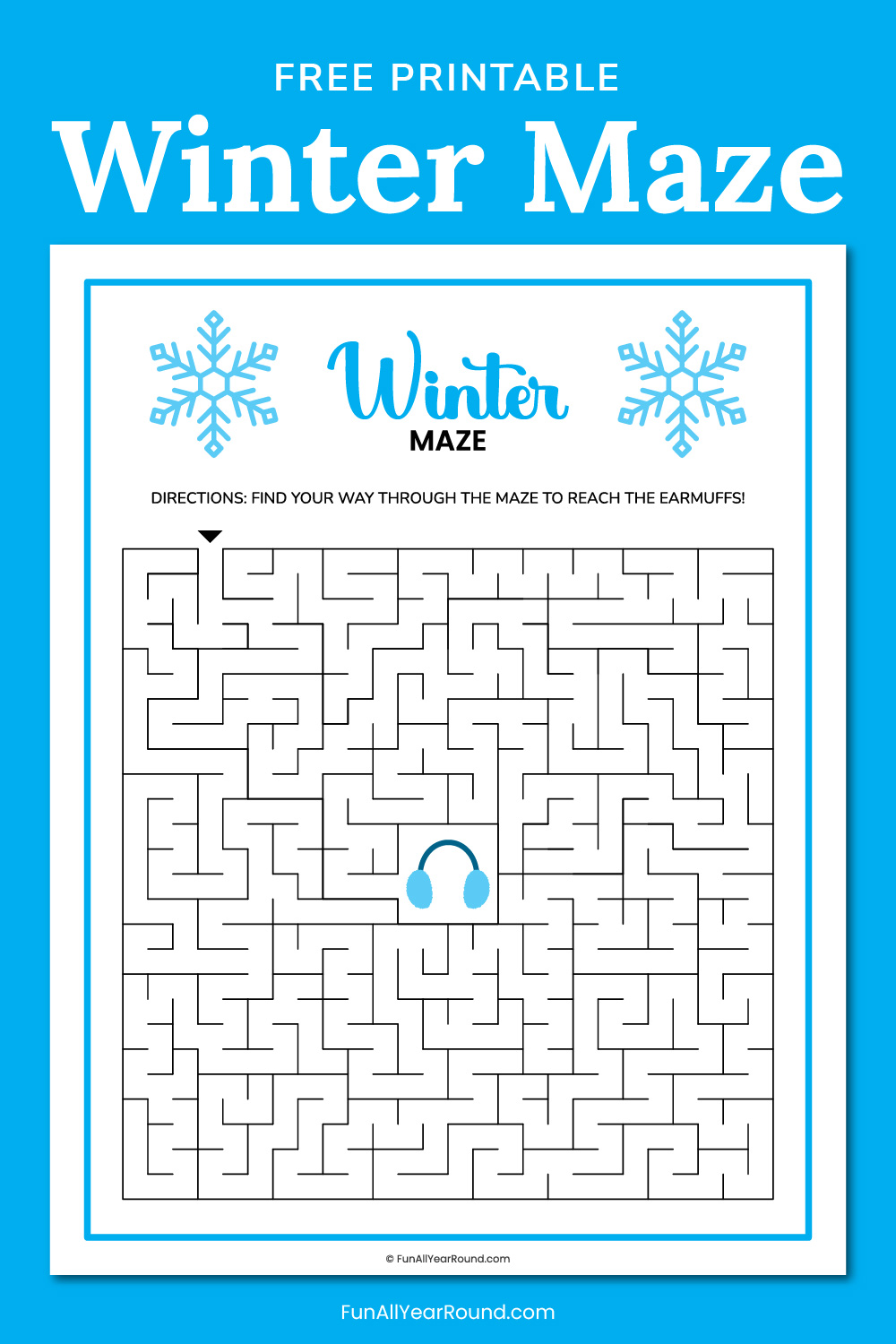 printable winter maze