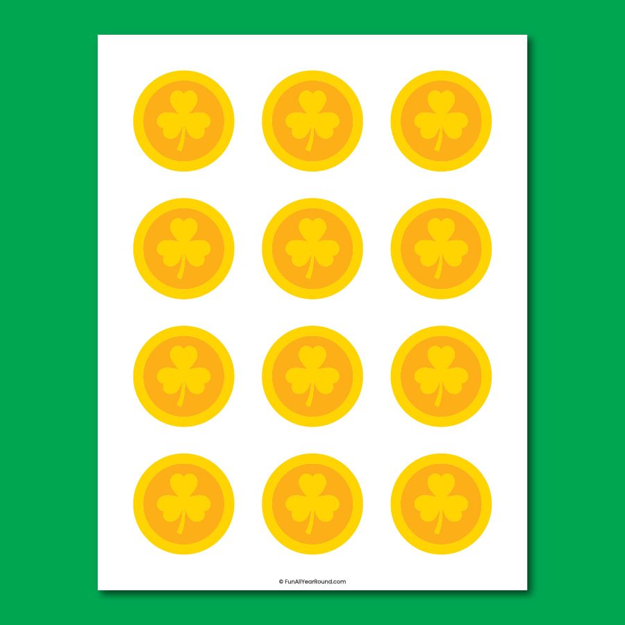 printable leprechaun gold coins