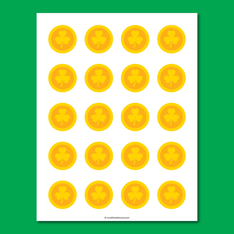 printable leprechaun gold coins