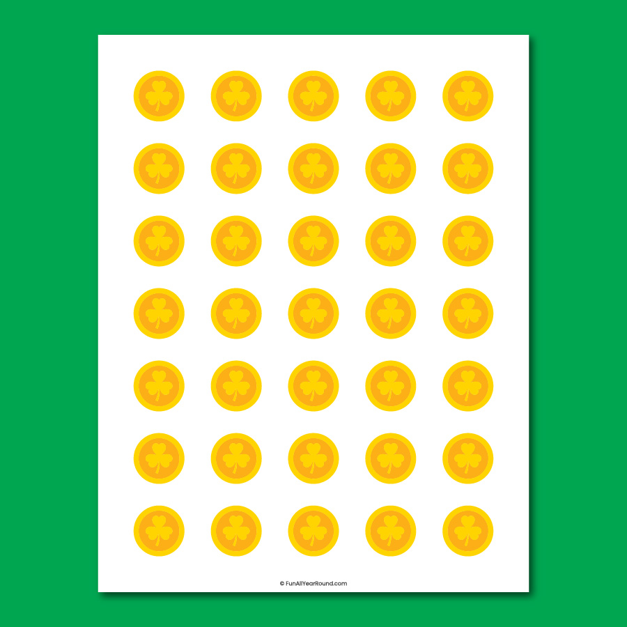 printable leprechaun gold coins