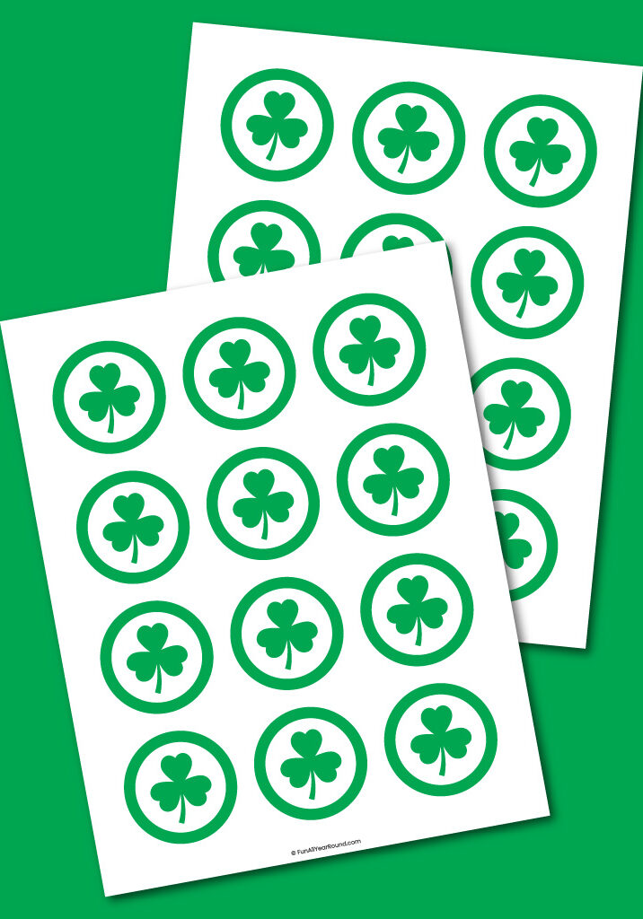 printable shamrock cupcake toppers