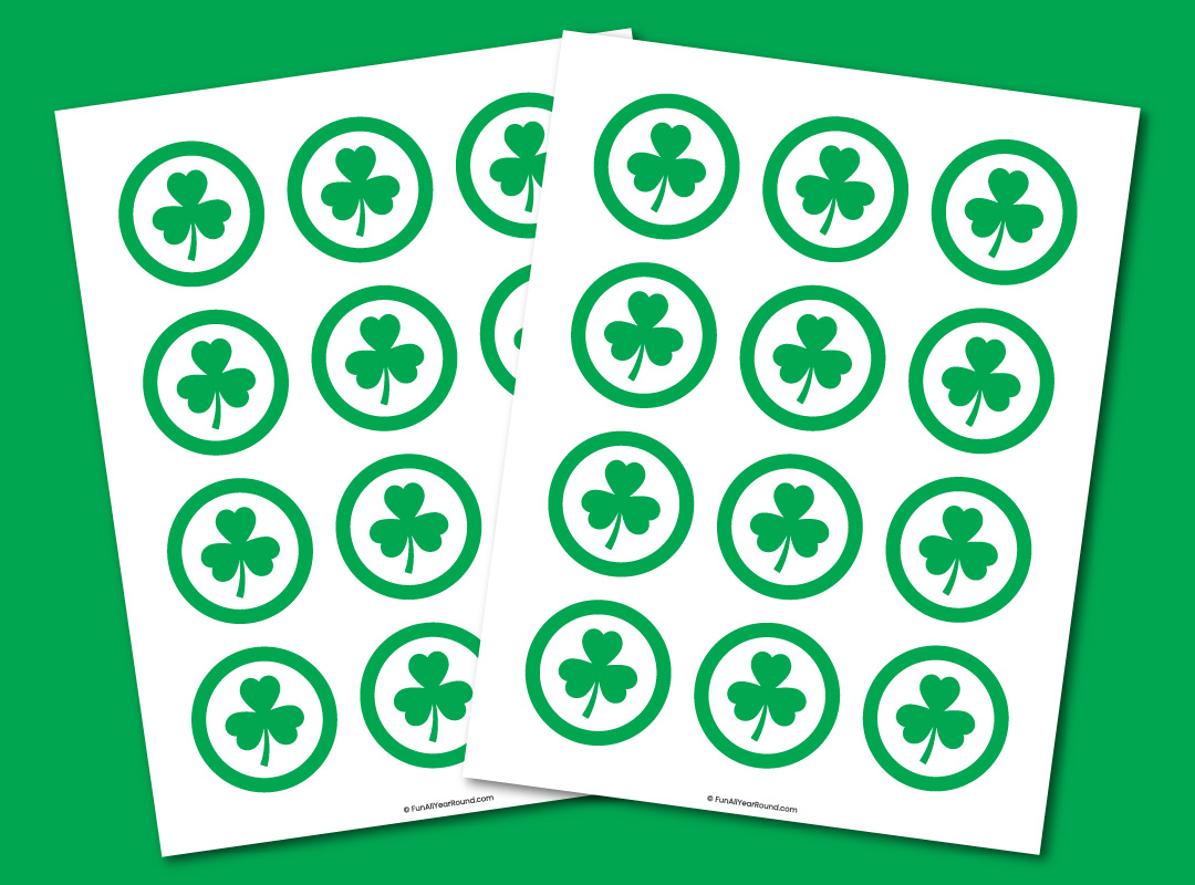 printable shamrock cupcake toppers