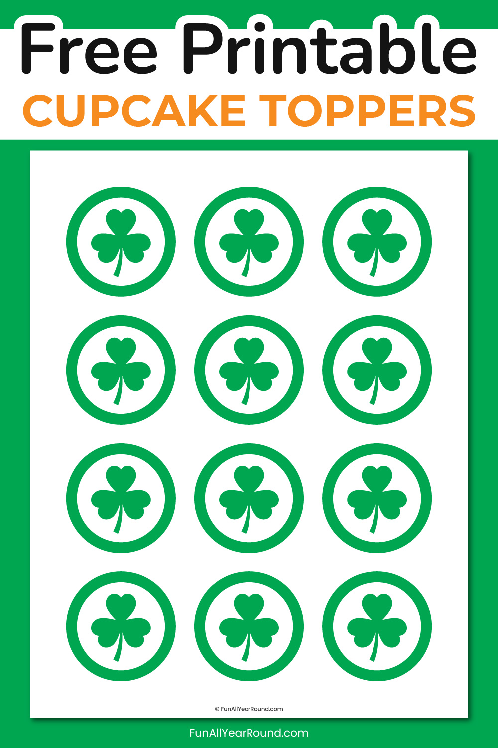 printable shamrock cupcake toppers