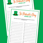 printable St. Patrick's Day word list game